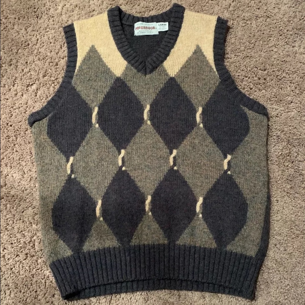 McGregor Vintage 80's Style Wool Sweater Vest